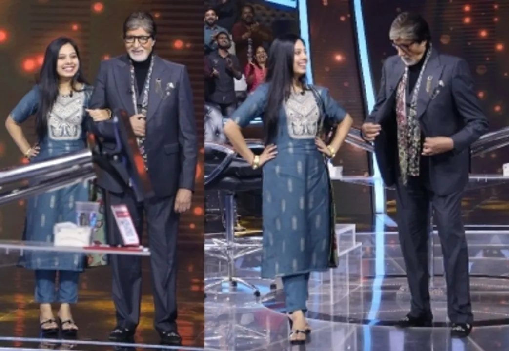  KBC: Amitabh Bachchan walks the ramp on request of Odisha's Pooja Tripathy [Watch]