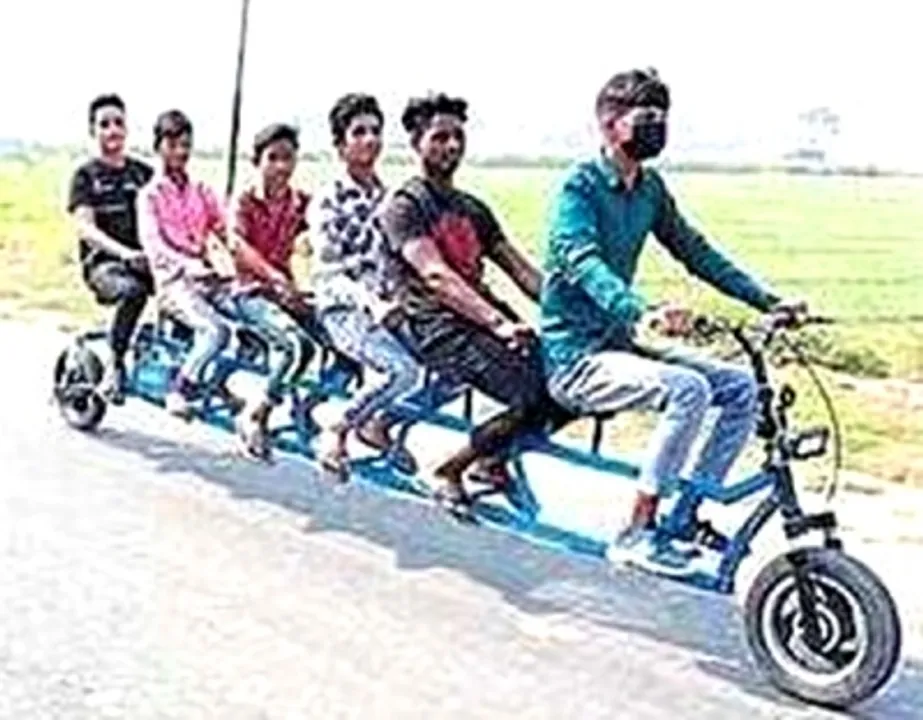  UP youth makes six-seater electric bicycle