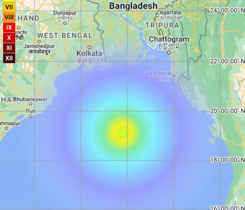  Earthquake of 5.1 magnitude occurs in Bay of Bengal