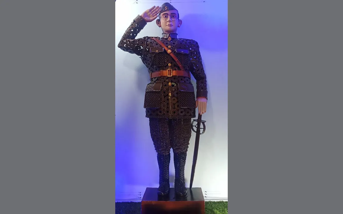  Berhampur ITI unveils Netaji’s sculpture made from scrap