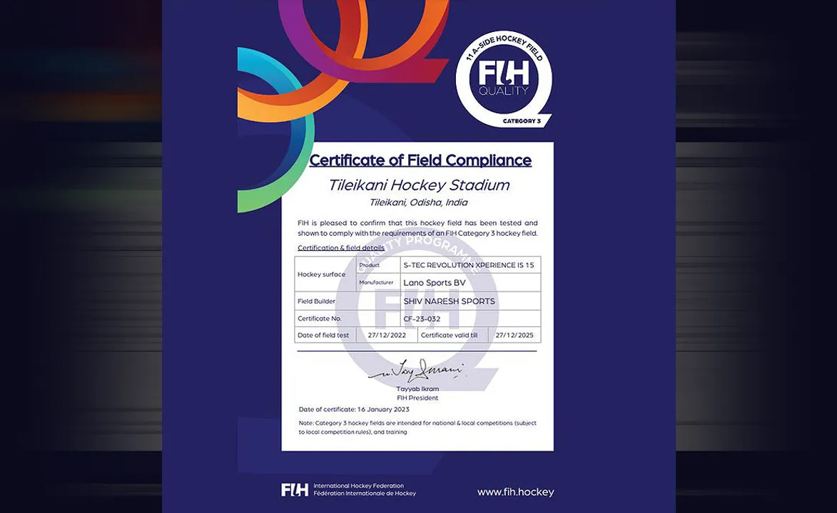  One more hockey stadium in Odisha gets FIH certification