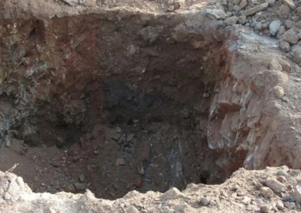  Dog, 2 bikes fall into pit as road caves in Delhi