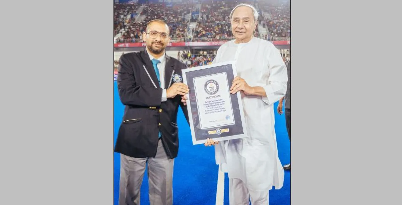 Odisha CM receives Guinness Book of World Records certificate for Birsa Munda Hockey Stadium