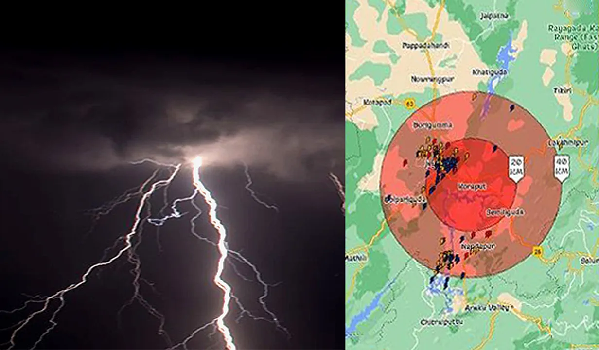  Odisha’s Koraput district witnesses 5,922 lightning strikes in 1 and half hours
