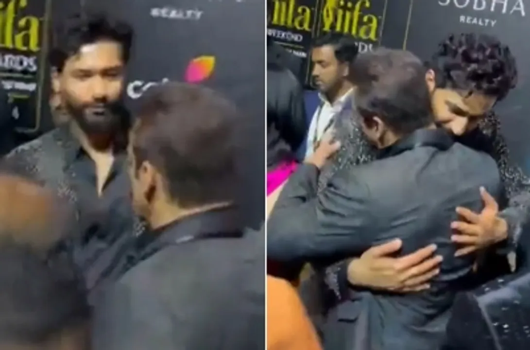  Salman hugs Vicky a day after video of latter getting pushed aside by 'Wanted' star's security went viral