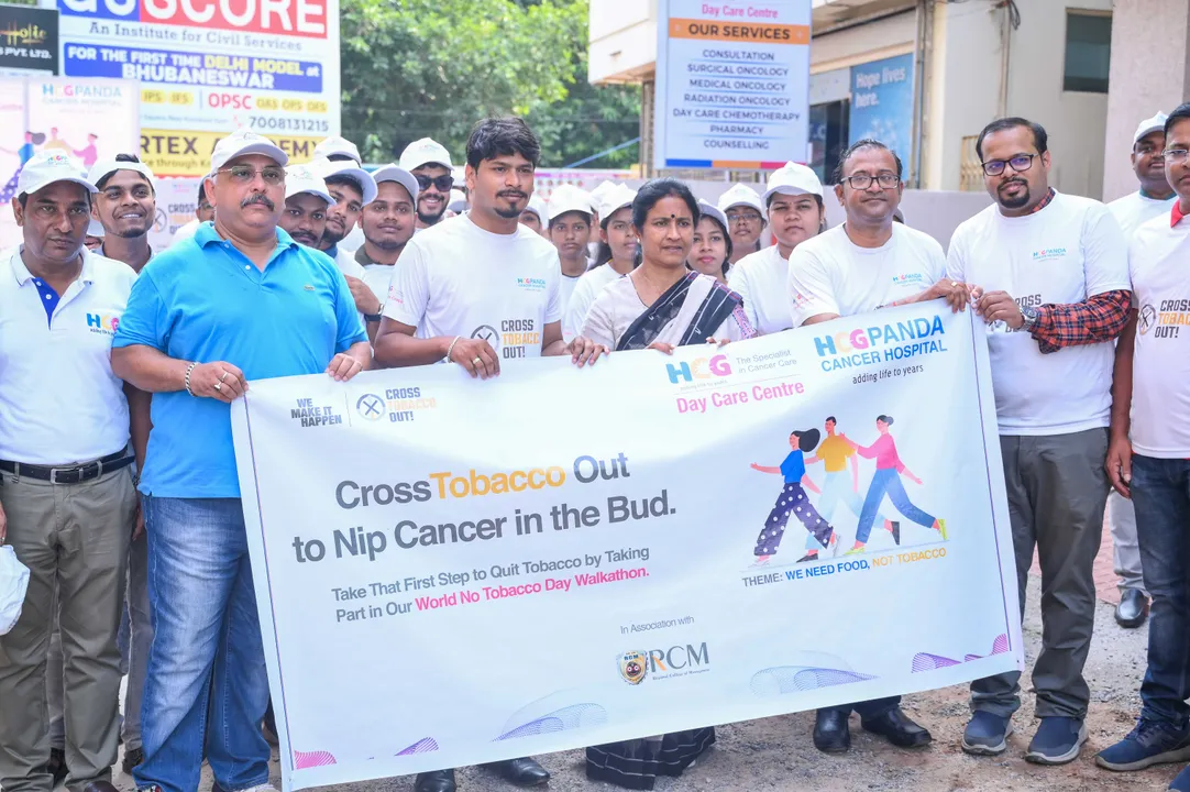  HCG Panda Cancer Hospital Cuttack organises Cross Out Tobacco Walkathon