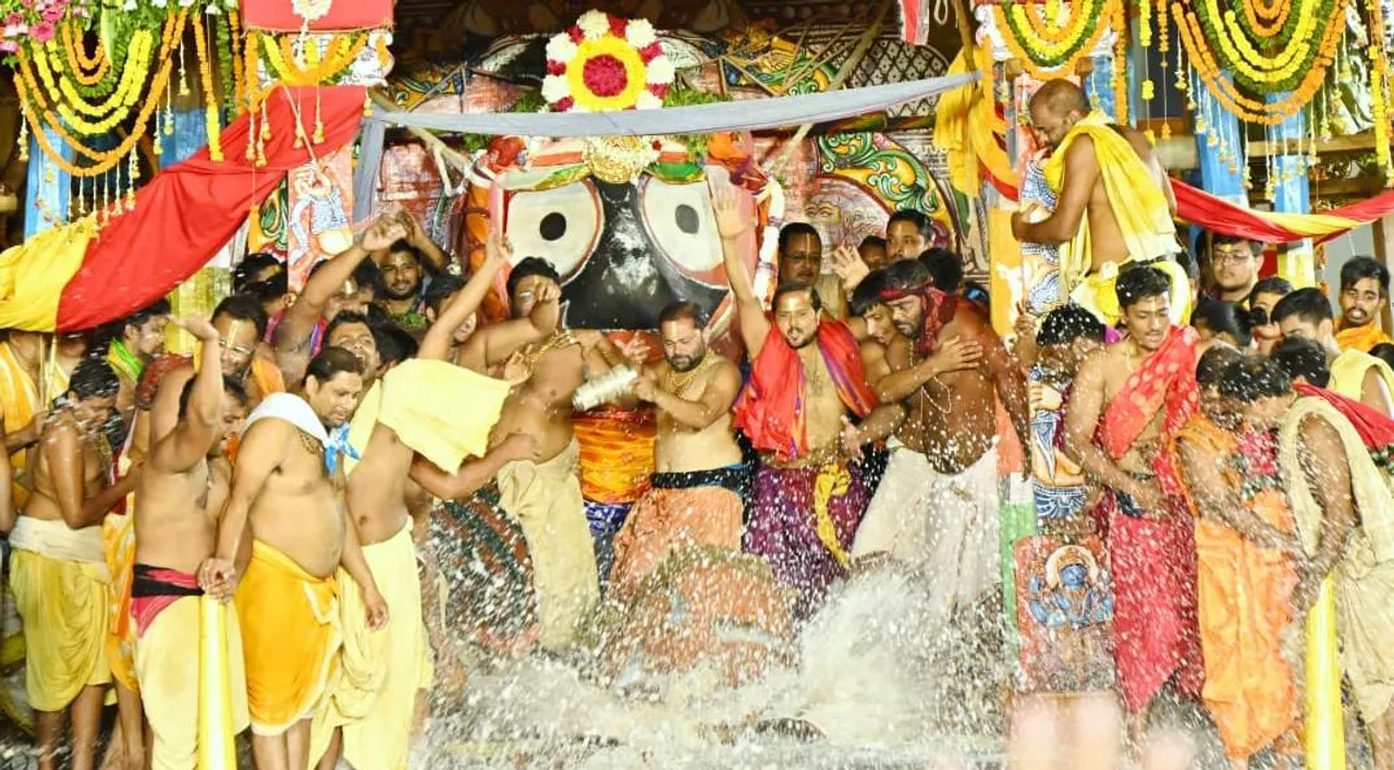  Adharapana ritual: Lord Jagannath, siblings offered delicious drink on chariots