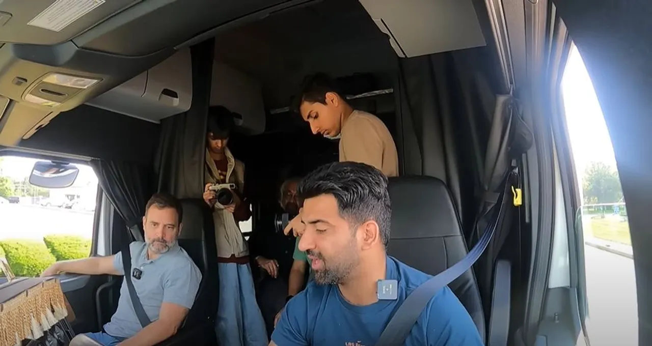  Watch Full Video: Rahul Gandhi takes truck ride from Washington to New York