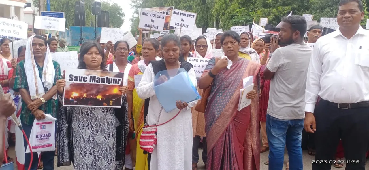  Women take out rally at Odisha’s Sundargarh to protest against Manipur violence