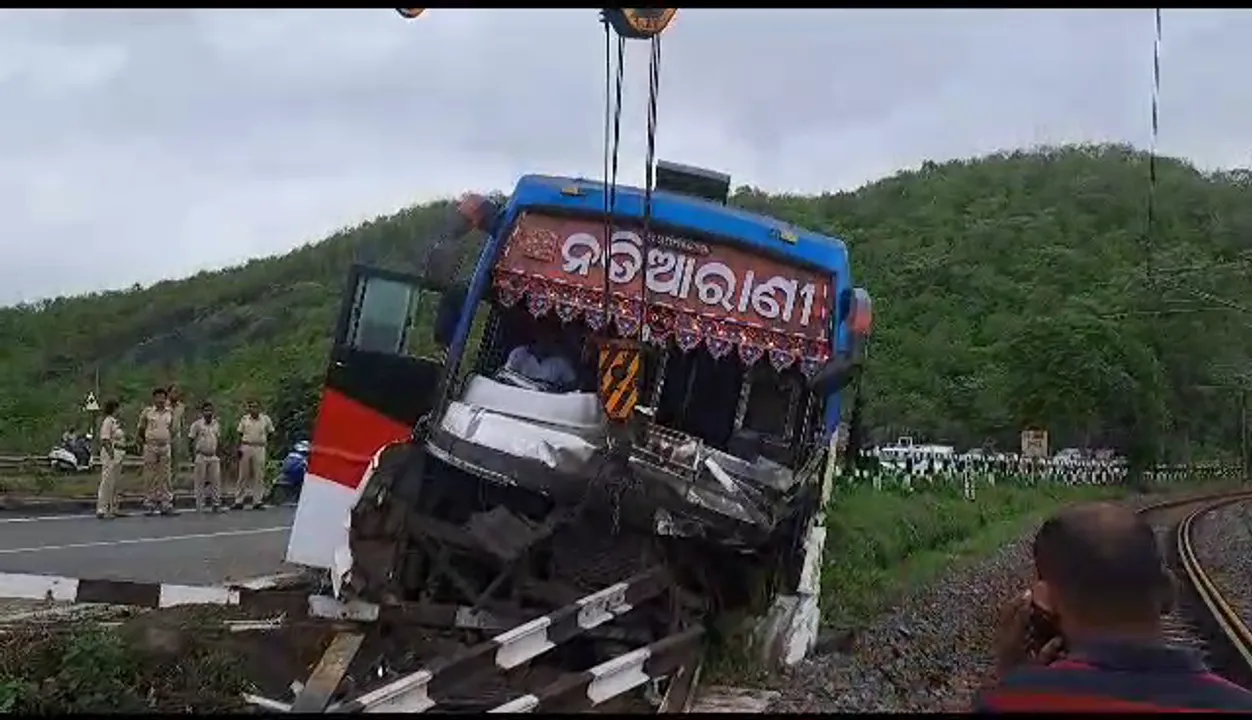  Bus crashes into railway track in Odisha's Sambalpur; train services hit