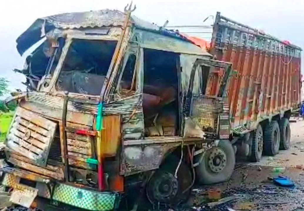  Driver burnt alive inside truck as vehicle hits another truck on NH in Odisha