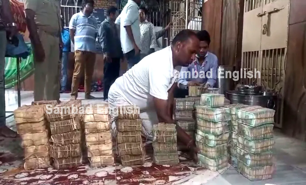  Hundi counting of Majhighariani temple in Odisha’s Rayagada fetches over Rs 68 lakh, gold & silver