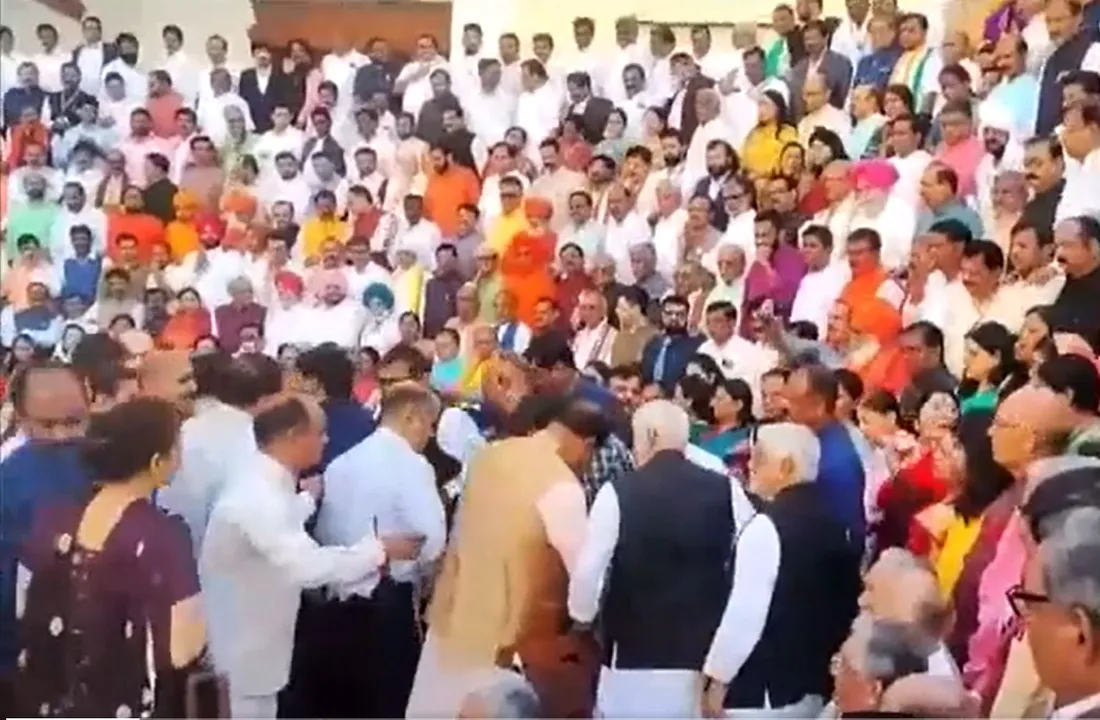  BJP MP Narhari Amin faints during photo session in Parliament