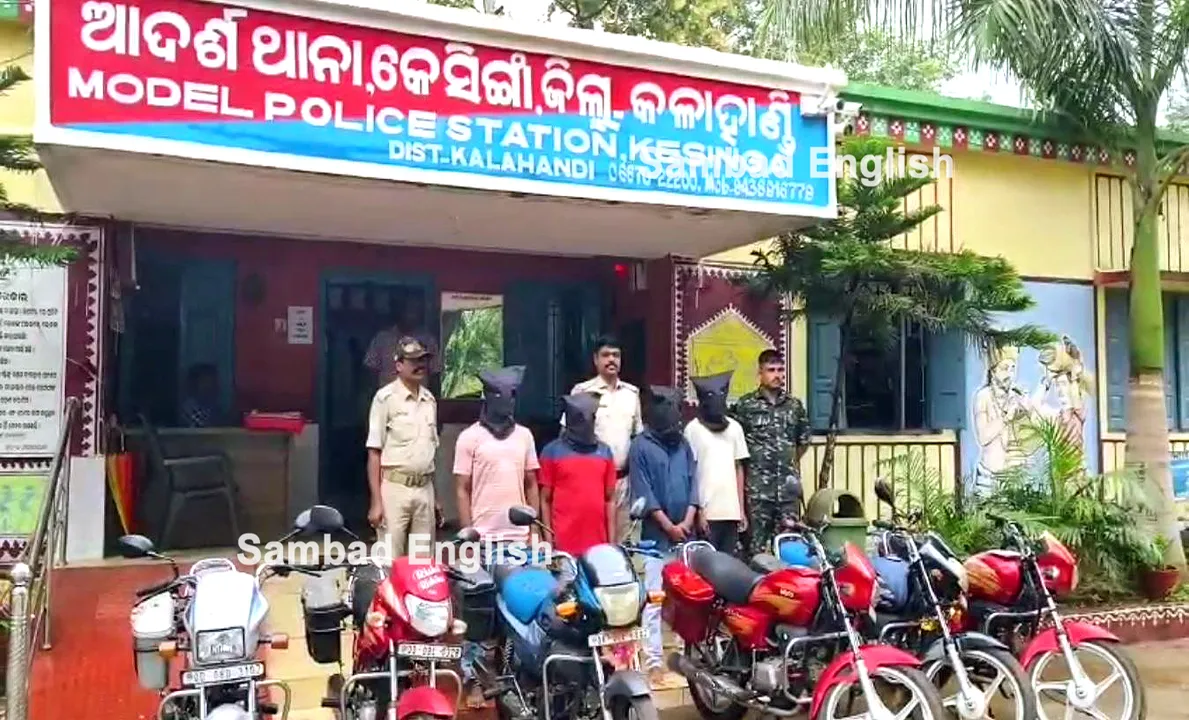  Police bust bike theft gang in Odisha’s Kalahandi; arrest 4 persons, seize 6 motorcycles