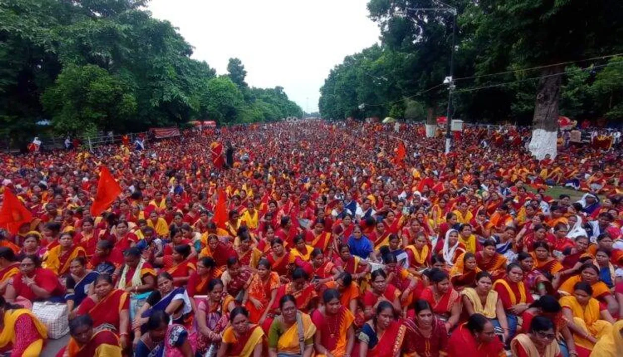  Odisha Anganwadi workers hit streets demanding salary hike
