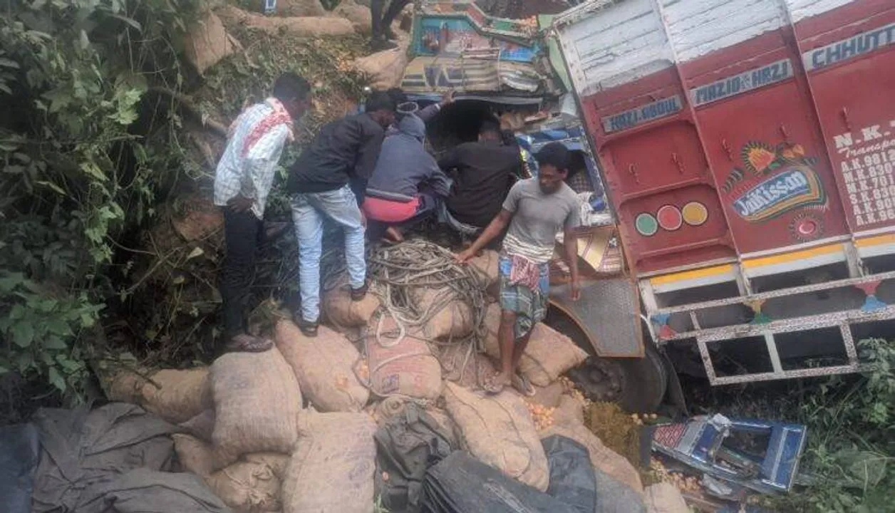  Odisha villagers steal potatoes from overturned truck, cops swing into action