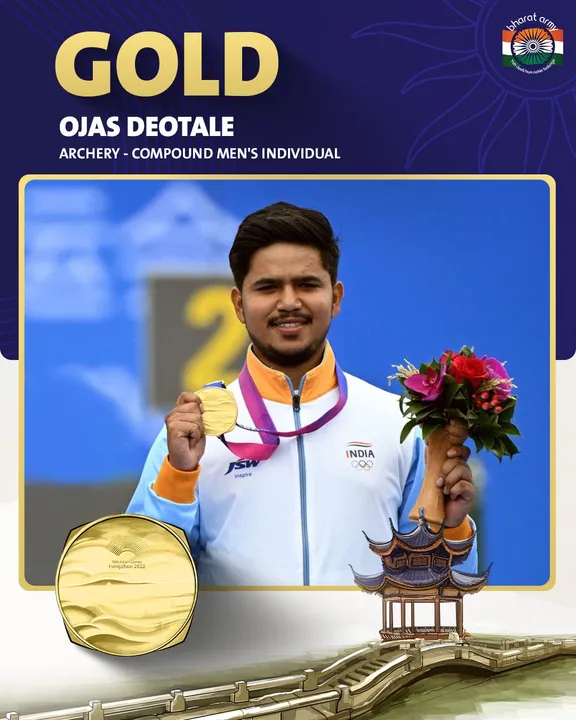 Asian Games: Archer Ojas Deotale bags his third gold