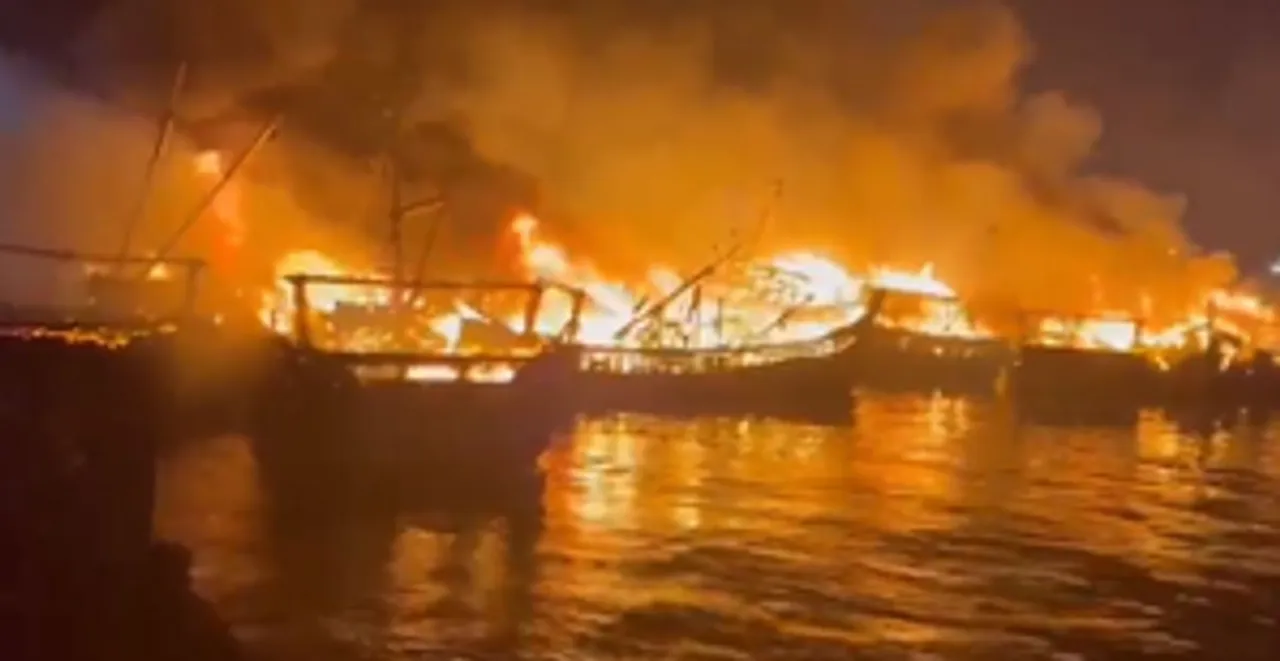  40 boats gutted in fire at Visakhapatnam Fishing Harbour