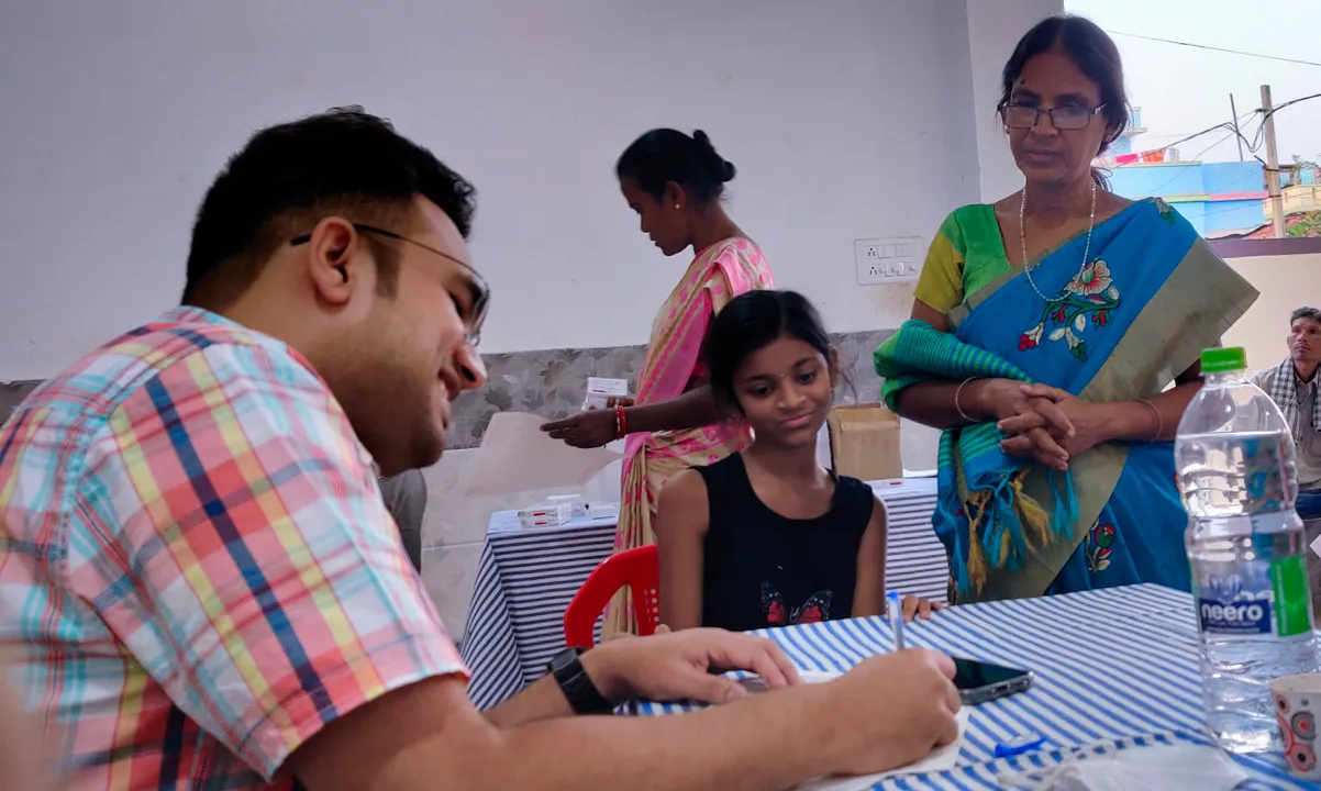  Skin & hair specialist Dr. Raj Mishra holds free health camp at Sambalpur village