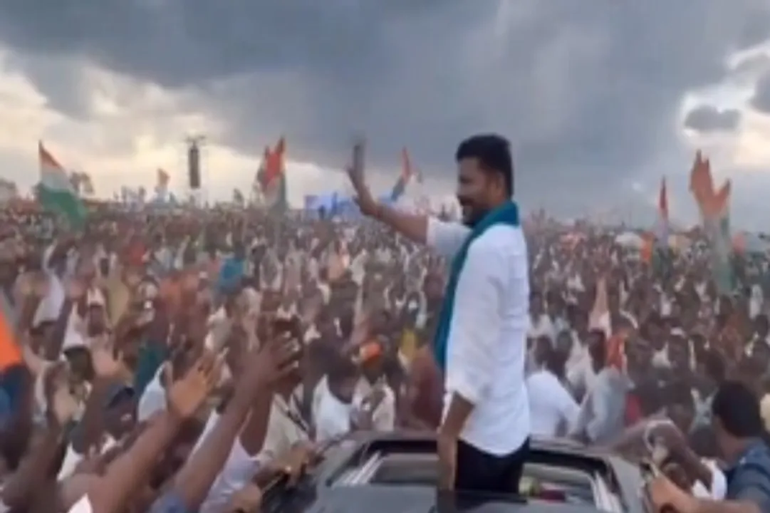  Celebrations break out at Revanth Reddy’s house as Cong leads in Telangana