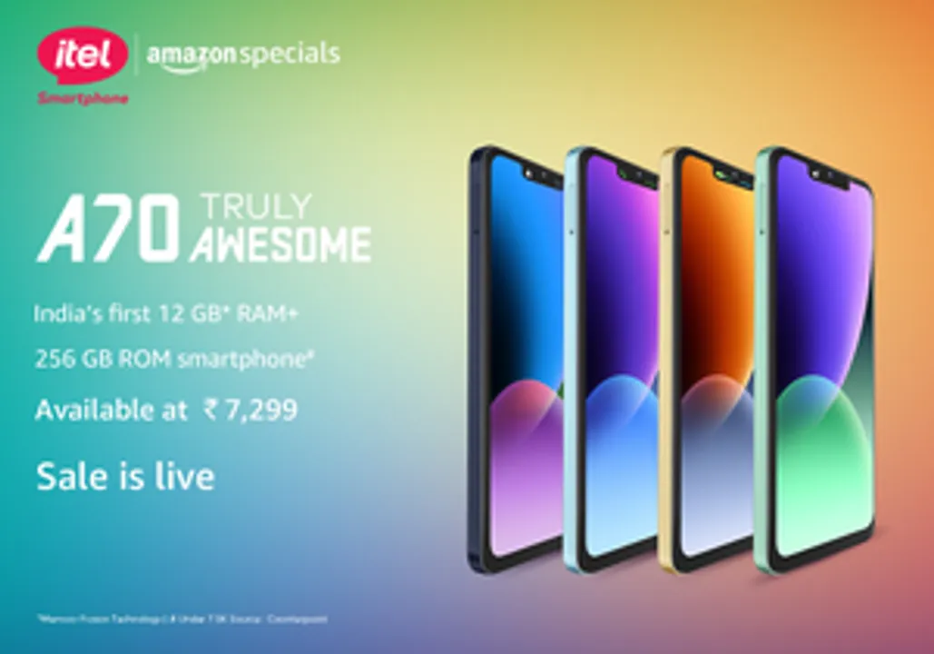  itel launches A70, India's 1st smartphone with 256GB ROM & 12GB (4+8) RAM at Rs 7,299, sales live today on Amazon