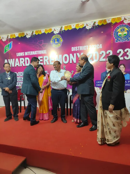 Jeypore's GV Rao gets Gold President Award 2022-23 at Lions Bhawan