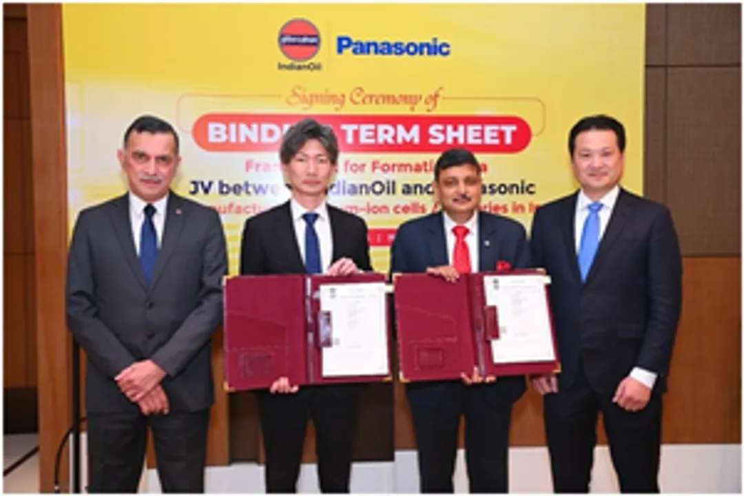  Indian Oil ropes in Panasonic for manufacturing cylindrical lithium-ion cells in India