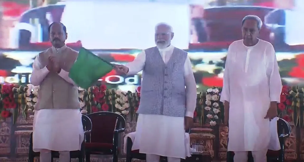  PM Modi flags off Puri-Anand Vihar train, Paradeep-Kendujhargarh MEMU in Odisha