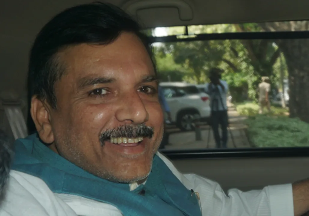  AAP MP Sanjay Singh walks out of Tihar Jail