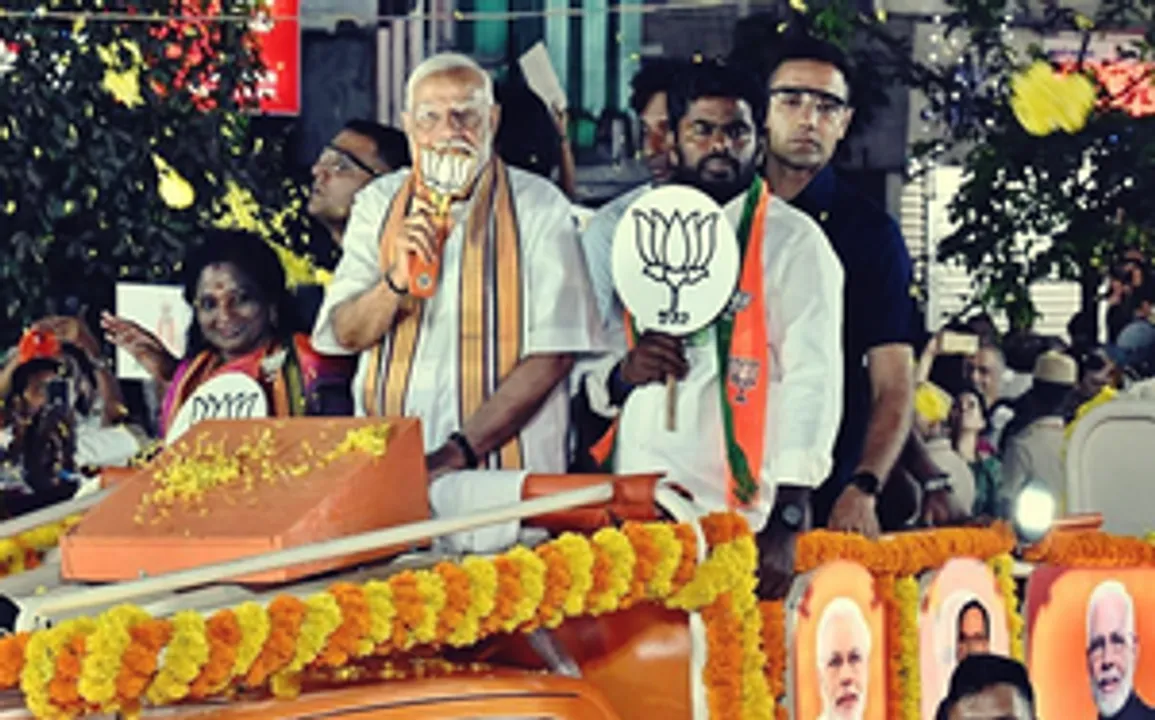  PM Modi visits TN for 7th time in 2 months; holds roadshow in Chennai to boost NDA's 'Mission South'