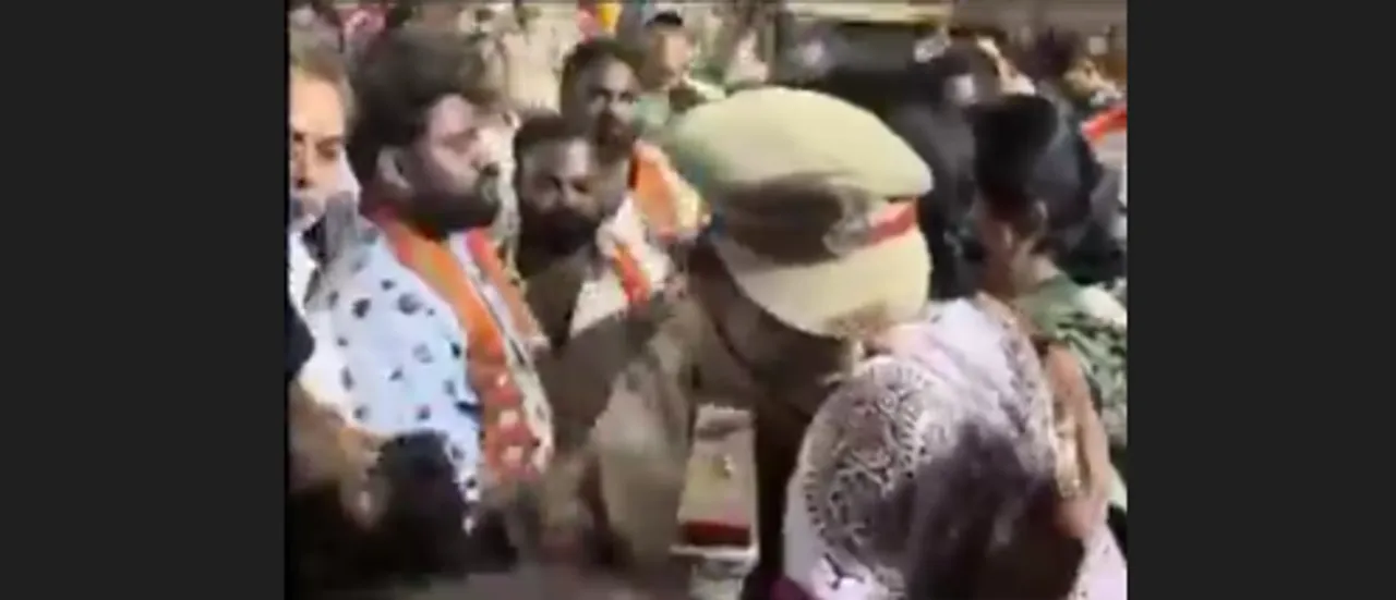  Woman ASI suspended for hugging BJP's Hyderabad LS seat candidate