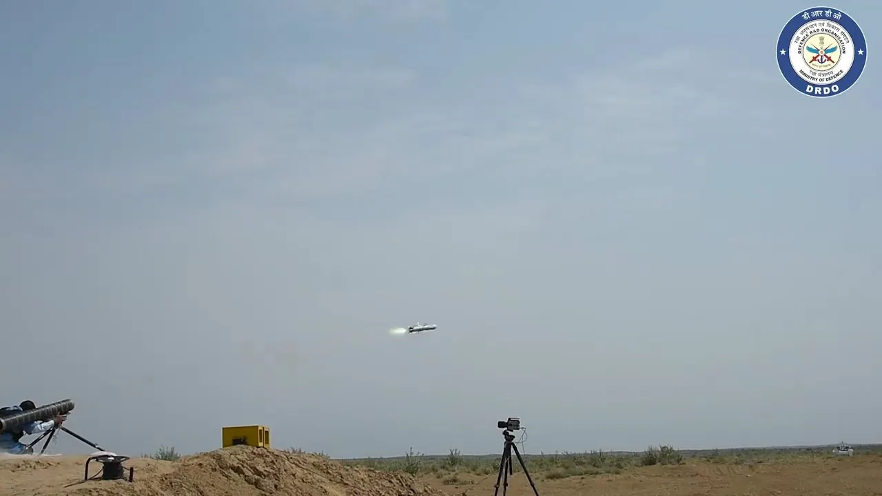  India conducts successful trials of Portable Anti-tank Guided Missile Weapon System in Rajasthan