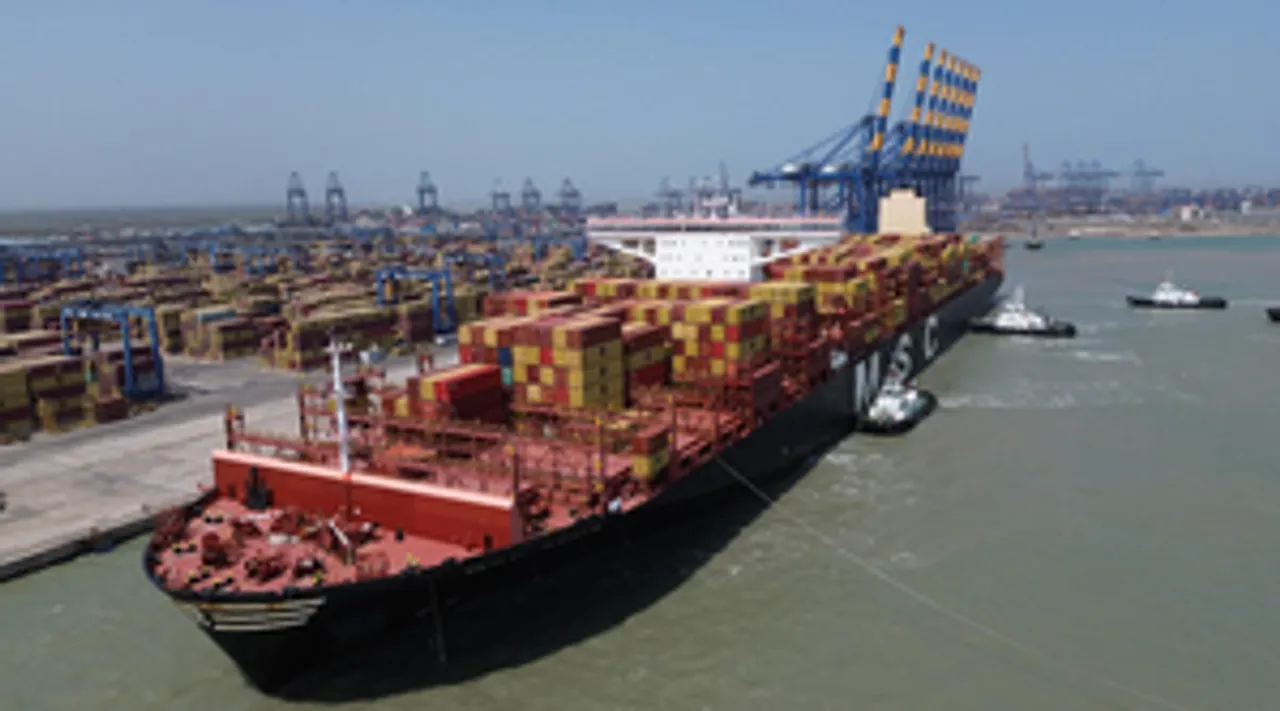  Largest container ship ever to arrive in India docks at Adani's Mundra Port