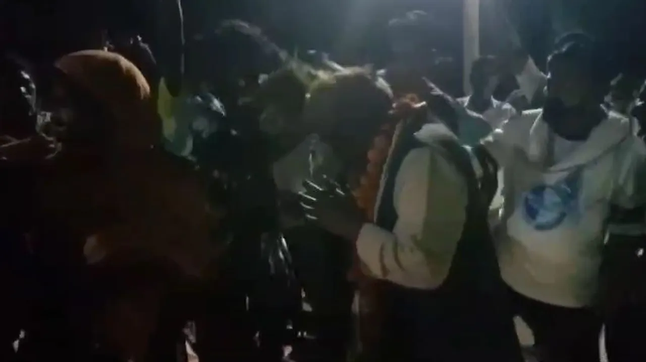  BJD's Champua MLA candidate Sanatan Mahakud garlanded with shoes
