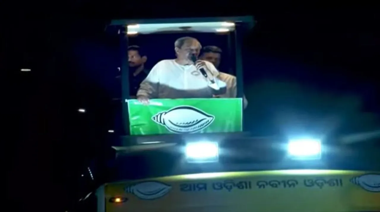  Odisha CM holds roadshow in Bhubaneswar; canvasses for party candidates