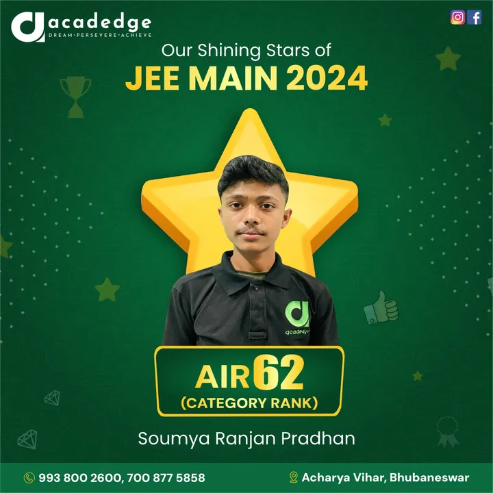  Acadedge Institute students secure top ranks in JEE Exams-2024