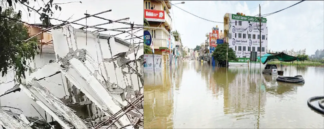  ବେଙ୍ଗାଲୁରୁରେ ପ୍ରବଳ ବର୍ଷା, ବିଭିନ୍ନ ଅଞ୍ଚଳ ଜଳବନ୍ଦି: କୋଠା ଭୁଶୁଡ଼ି ୩ ମୃତ, ୧୭ ଫସିଛନ୍ତି