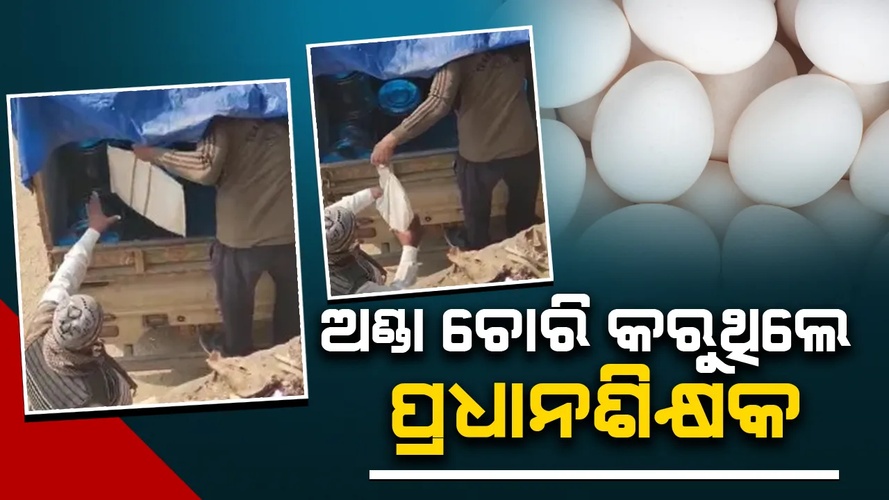  ମଧ୍ୟାହ୍ନ ଭୋଜନ ଅଣ୍ଡାକୁ ଚୋରି କରୁଥିବା ବେଳେ ଧରାପଡ଼ିଲେ ପ୍ରଧାନଶିକ୍ଷକ