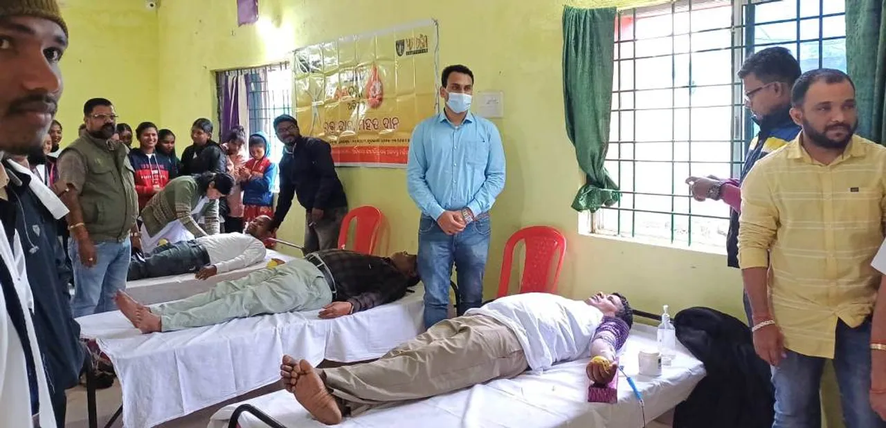  Blood donation camp in G Udaygiri of Kandhamal district Photograph: (Sambad ) 