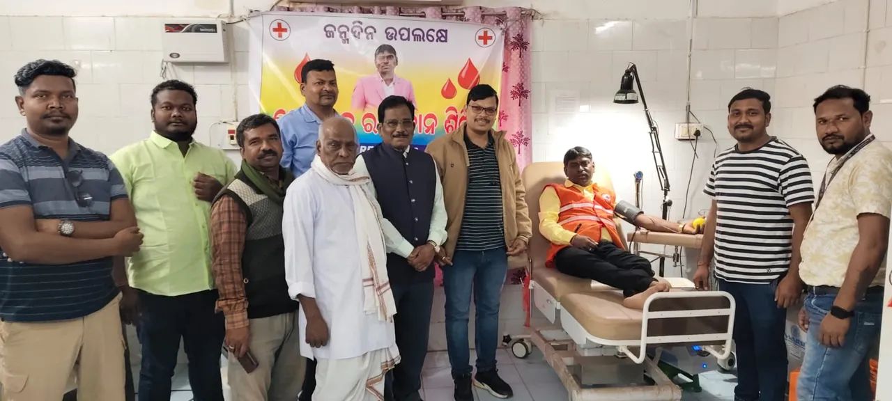  Blood donation programme in Rairangpur. Photograph: (sambad.in) 