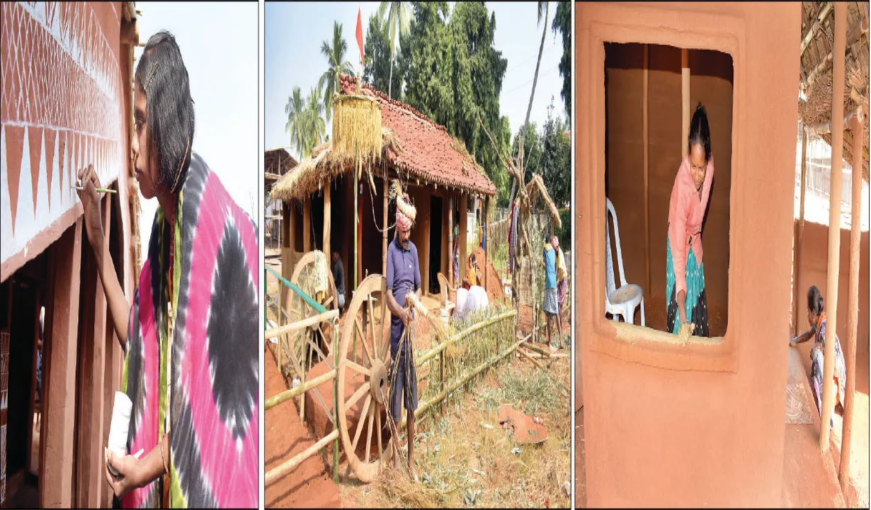  ସହରରେ ତିଆରି ଚାଲିଛି ଆଦିବାସୀ ଗାଁ: ପଡ଼ିଲାଣି ଛପର, ଖୋଳା ହେଲାଣି କୃତ୍ରିମ ପୋଖରୀ