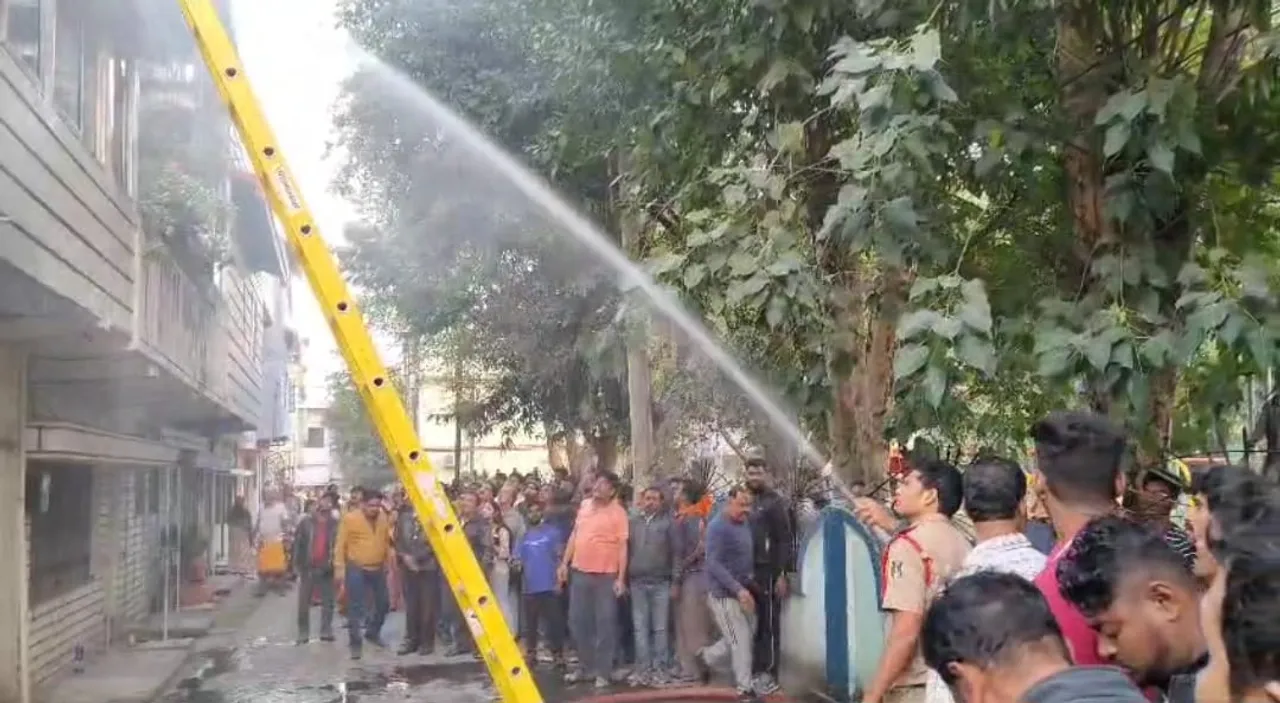  Fire damages bike. Photograph: (Sambad ) 