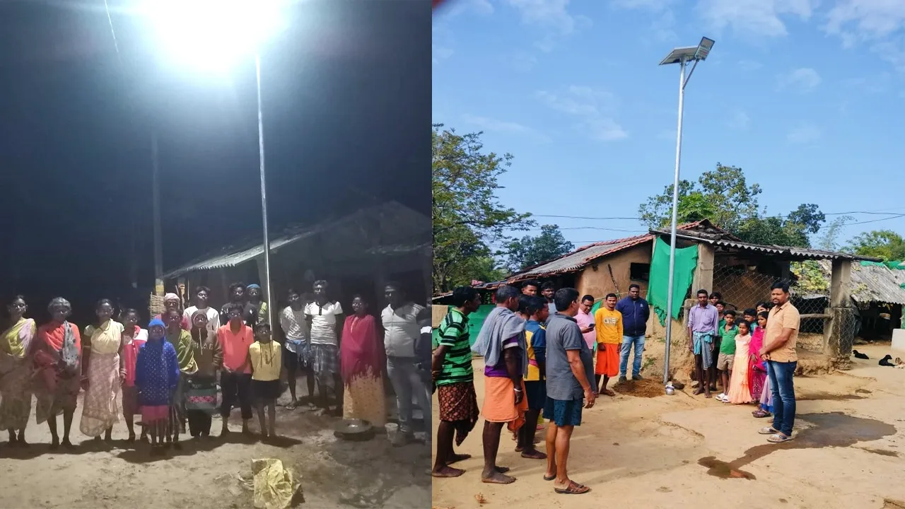  Solar light in Malkangiri village.  Photograph: (Sambad ) 