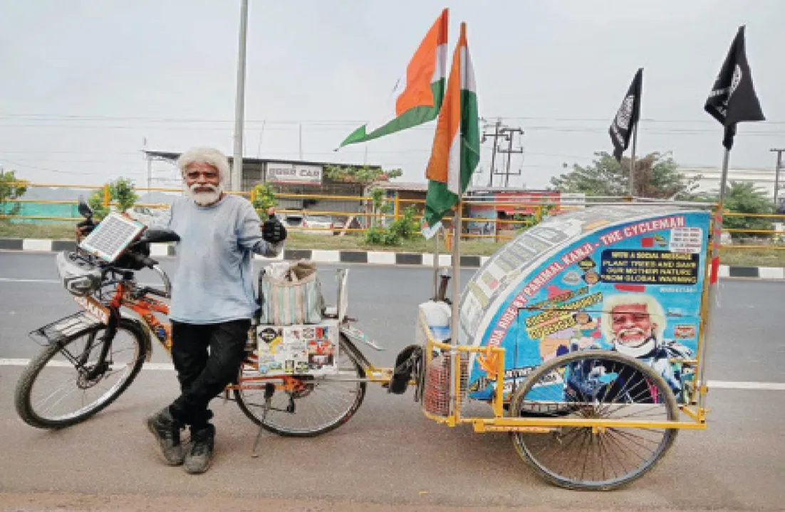  ପରିବେଶ ପାଇଁ ପରିମଳଙ୍କ ସାଇକେଲ ଯାତ୍ରା