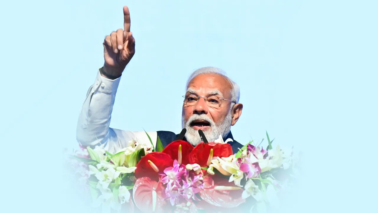  ‘ଉତ୍କର୍ଷ ଓଡ଼ିଶା-ମେକ୍ ଇନ୍ ଓଡ଼ିଶା କନକ୍ଲେଭ୍ ୨୦୨୫’ରେ ସମ୍ବୋଧିକ କରୁଛନ୍ତି ପ୍ରଧାନମନ୍ତ୍ରୀ ନରେନ୍ଦ୍ର ମୋଦୀ। 