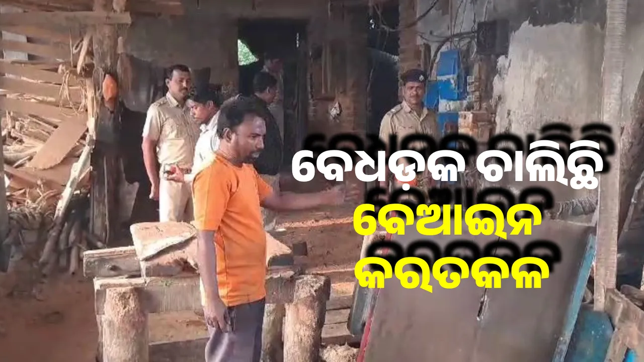  Timber and wood sawing machines seized Photograph: (sambad.in) 