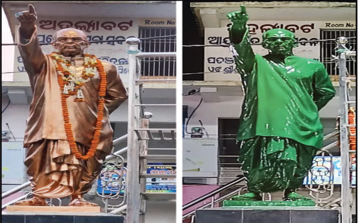 ବିଧାନସଭାରେ ଉଠିଲା ପ୍ରତିମୂର୍ତ୍ତି ରଙ୍ଗ ବଦଳାଇବା ପ୍ରସଙ୍ଗ: ପୁଣି ରାତାରାତି ସବୁଜ ରଙ୍ଗ କରି‌ଦେଲେ