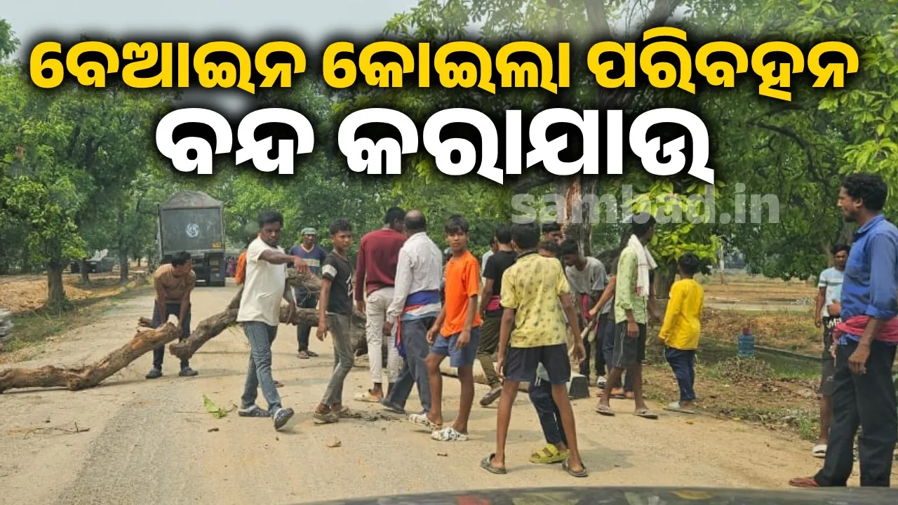  ବରପାଲି ସାଇଡିଂରେ ପୁଲିସ ଲଗାଇ କୋଇଲା ପରିବହନ ମସୁଧା: ଲୋକଙ୍କ ପ୍ରବଳ ବିରୋଧ, ଗଛ ପକାଇ ରାସ୍ତା ଅବରୋଧ