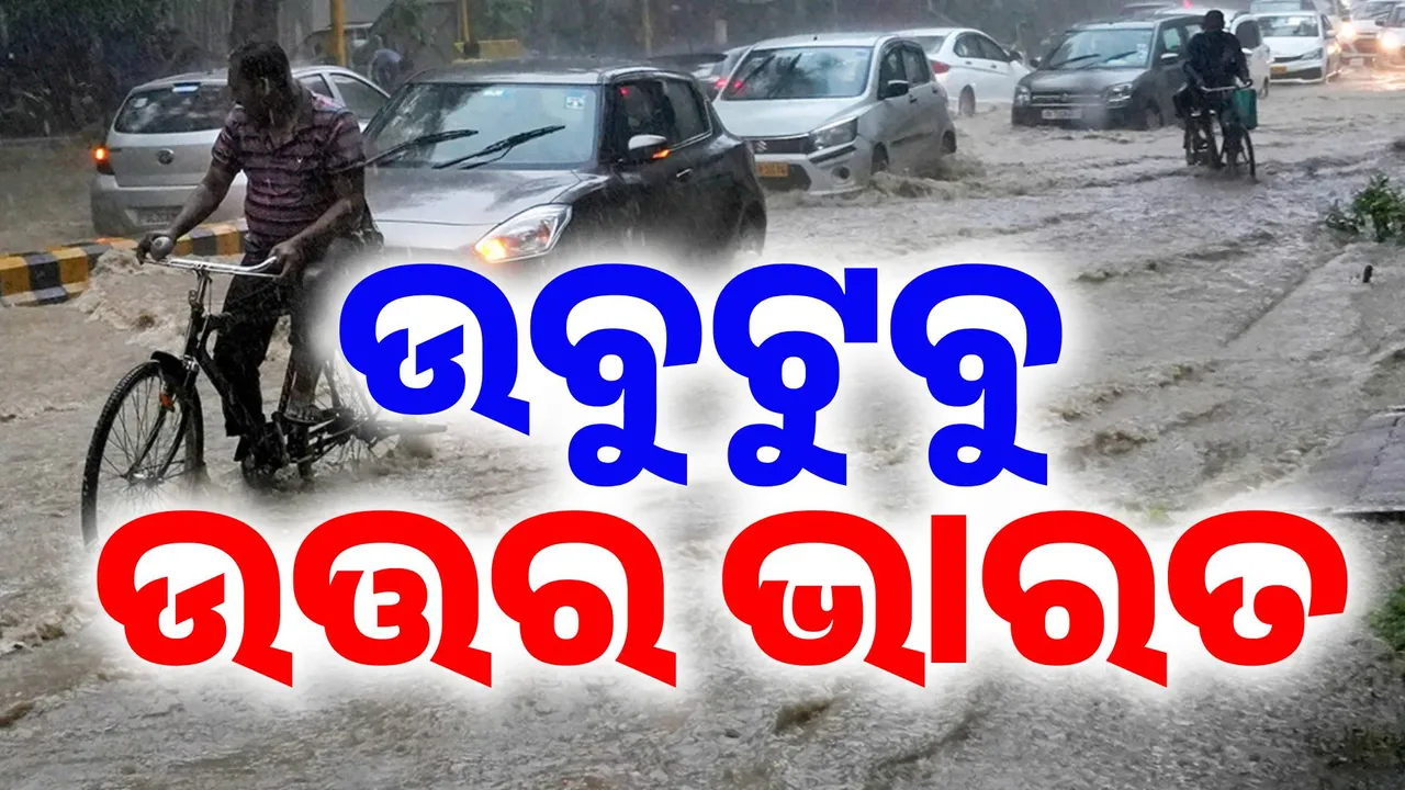  ବର୍ଷାରେ ବେହାଲ ଉତ୍ତର ଭାରତର ଅନେକ ରାଜ୍ୟ: ଲଗାଣ ବର୍ଷା ବଢାଇଲା ବନ୍ୟା ଆଶଙ୍କା..