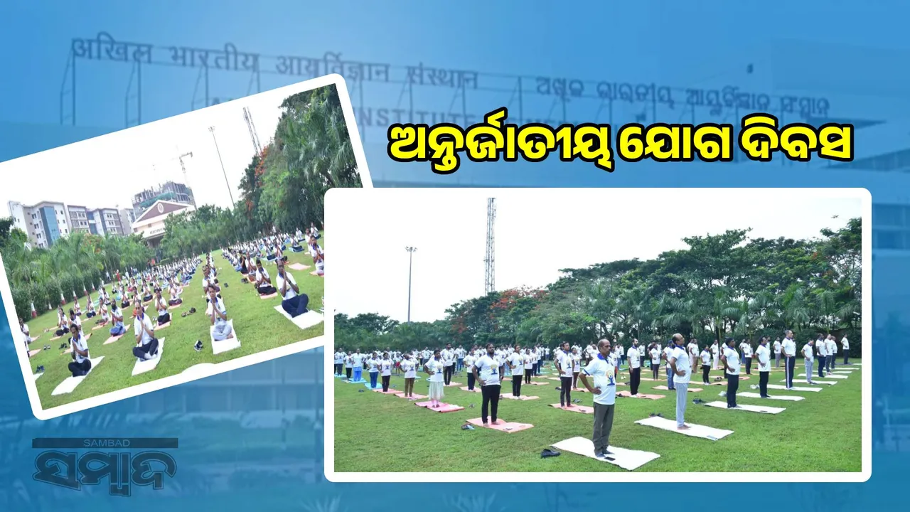  International Yoga Day celebrated at AIIMS Bhubaneswar Photograph: (sambad.in) 